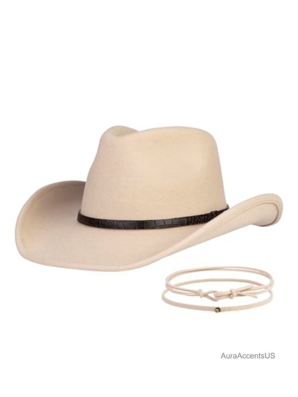 100% Wool Cowboy Hat Water-Resistant Felt Wide Brim Western Panama Rancher